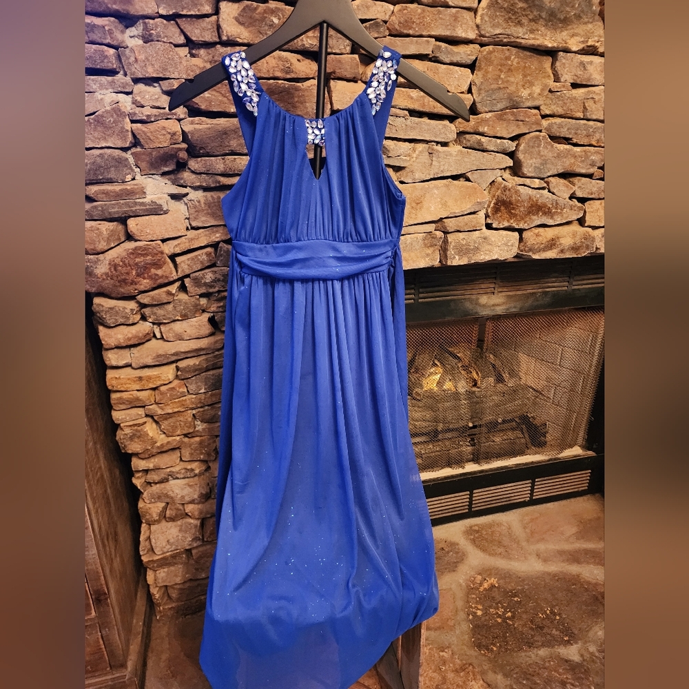 Rare Editions Royal Blue Dress with Sparkling Accents